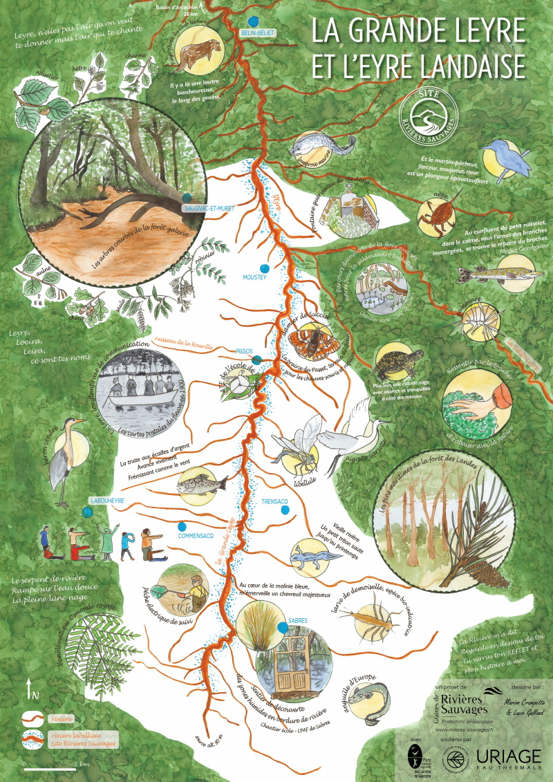 Carte sensible de la Leyre